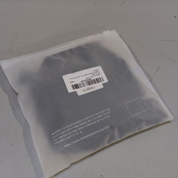 Classic Black High-Waisted Bikini with Ruched Waistband, New, Hygienic Liner, L - Picture 4 of 4